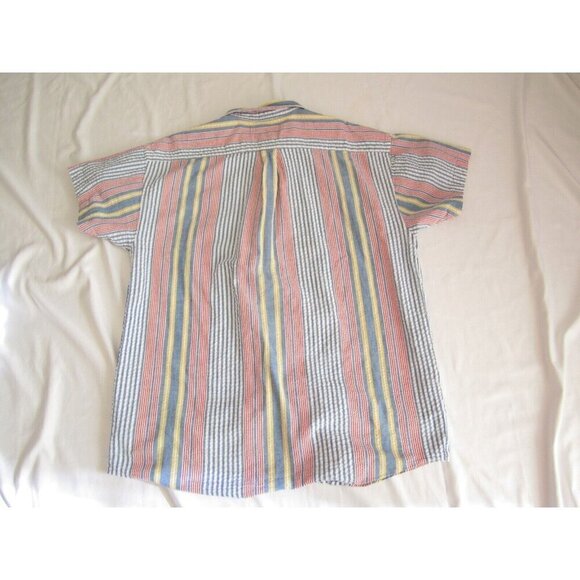 Vtg Men Deep River Trading Strip Button Cotton Short Sleeve Shirt Sz XL (MT426) - Picture 7 of 7